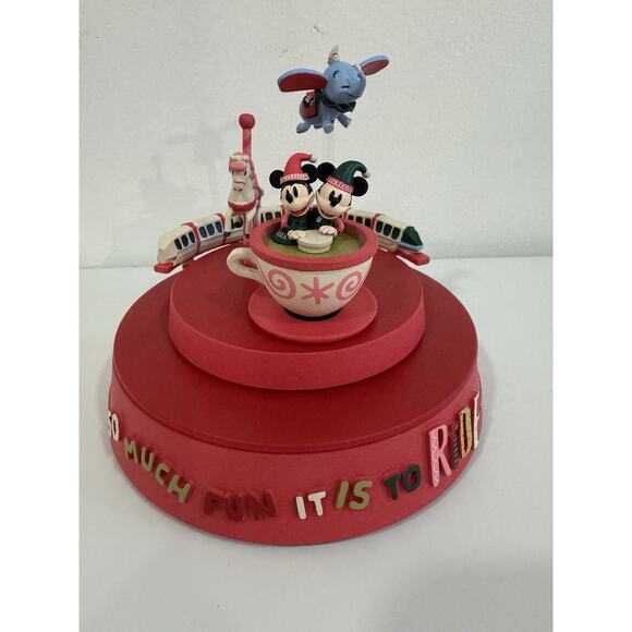 NEW Disney Musical Figure Mickey and Minnie Mouse Monorail Holiday Christmas Red - Picture 1 of 4